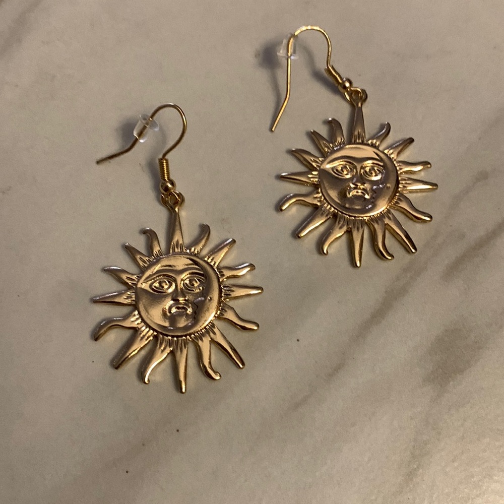 Golden Sun Dangle Earrings